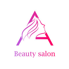 Abstract letter A logo,Beauty salon logo design template