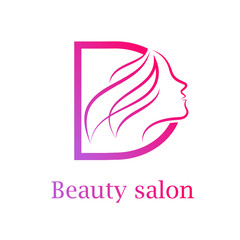 Abstract letter D logo,Beauty salon logo design template