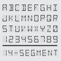 Set of digital alphabet of fourteen segment