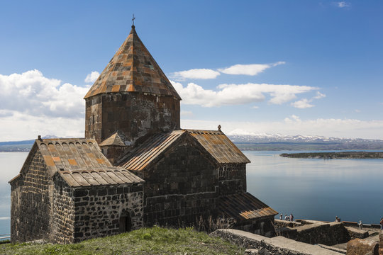 The 9th century Armenian monastery of Sevanavank at lake Sevan.