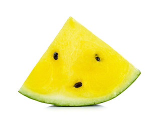 Sliced yellow watermelon isolated