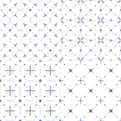 Set of vector seamless geometrical patterns