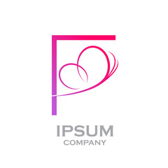Letter F logo,Butterfly, beauty and fashion logo