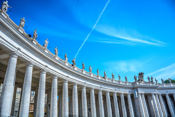 Fototapeta premium Architecture details Vatican Italy. / Marble architecture details in Vatican city, St. Peter's square.