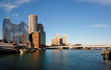 Fototapeta premium Boston Skyline Showing Financial District Boston, USA. 