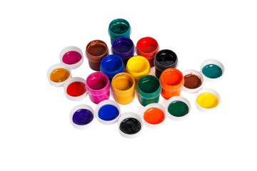 Paints on the isolated background.