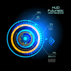 Futuristic interface infographics, HUD,  vector background