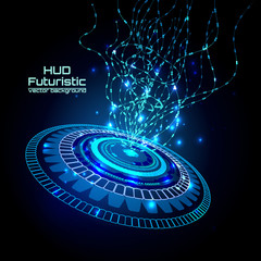 Futuristic interface infographics, HUD,  vector background