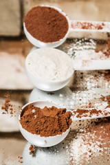 Scoops with protein powder