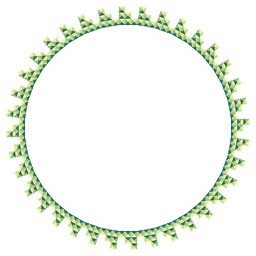 Round  frame with geometric mosaic
