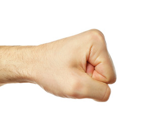 Male fist isolated on white