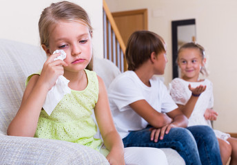 Little girl offended on other children.