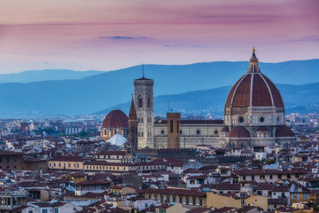 Fototapeta na wymiar Florence, Italy - view of the city and Cathedral Santa Maria del Fiore