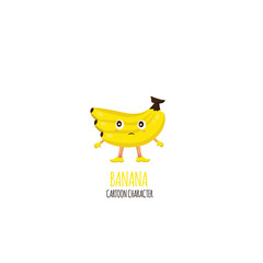Banana. Cute fruit vector character set isolated