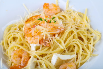 Pasta with shrimps