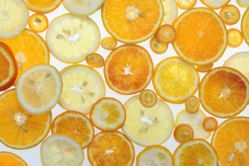 citrus over white background