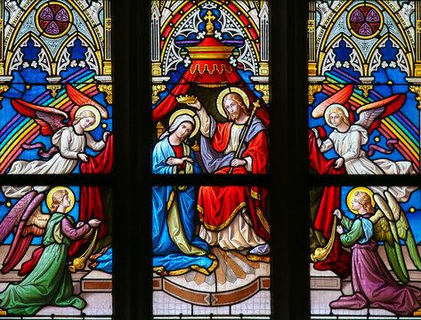 Stained Glass - Coronation of the Virgin