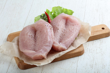 Raw turkey breast