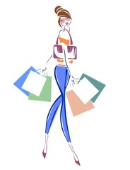 Девушка с покупками