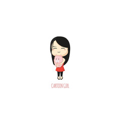 Beautiful girl with Pajama. cute girl. Graphics. illustration.Vector