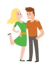 Couple in love vector illustration.