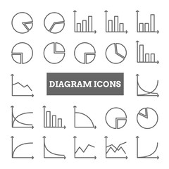 Collection of linear diagram icons