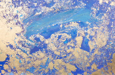 Blue watercolor hand drawn marbling illustration