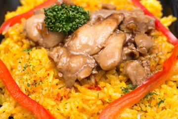 ピラフと鶏肉