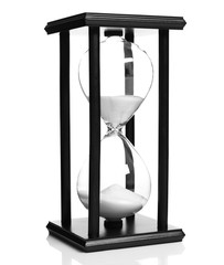 New hourglass isolated on white