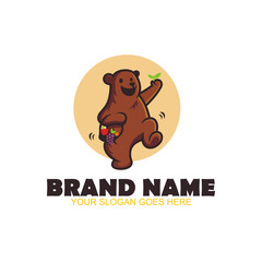 Happy Bear Character Logo