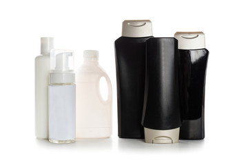 Cosmetic containers isolated on white