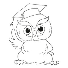 Cartoon character graduation owl.