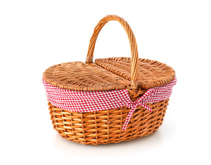 Fototapeta na wymiar Picnic basket, isolated on white