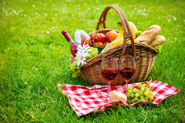 picnic setting on meadow