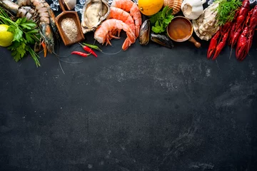 Printed kitchen splashbacks Sea Food Shellfish plate of crustacean seafood