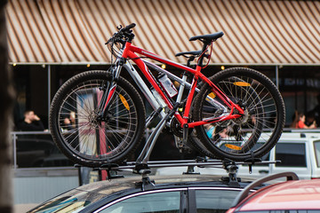 Fototapeta premium Bicycles on cars
