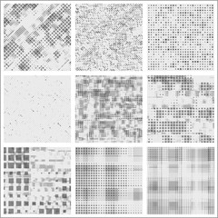 Plakat Set of halftone abstract forms
