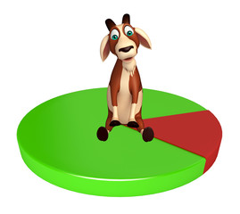 Fototapeta premium fun Goat cartoon character with circle sign
