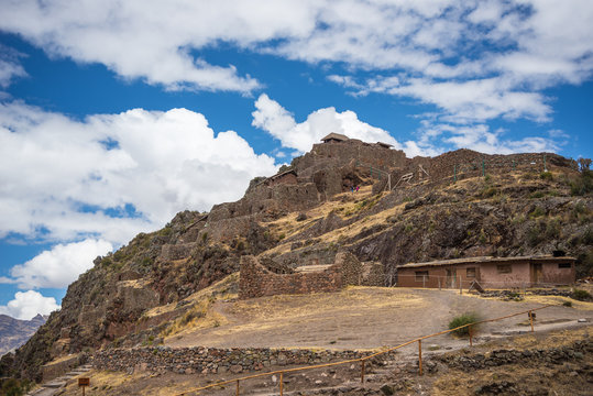 Inca ruins and buildings in Pisac, Sacred Valley, Peru