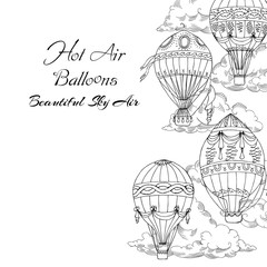  Background with Hot Air Balloons