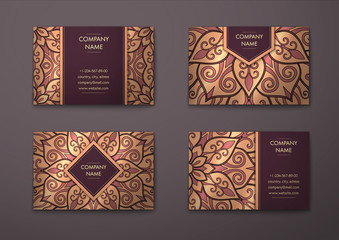 Vector vintage visiting card set