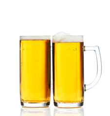 Glass of beer isolated on white background