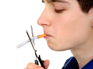 Teenager with Broken Cigarette