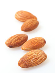 almonds isolated on white background