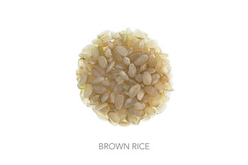 Food circle round brown rice
