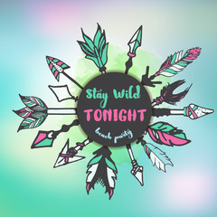 stay wild tonight typographic  background 
