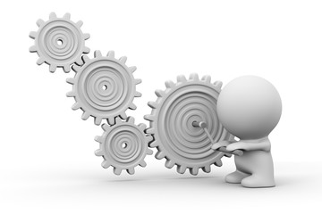 human person with gear mechanism