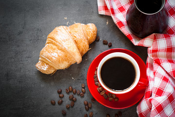 Coffee and a croissant