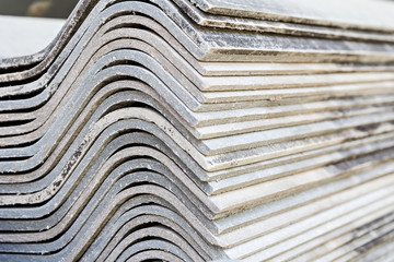 Close up of roof tiles stack texture