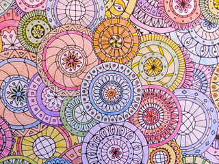 IBIZA, SPAIN. May 12, 2016. Painting mandalas as a relaxing hobby                